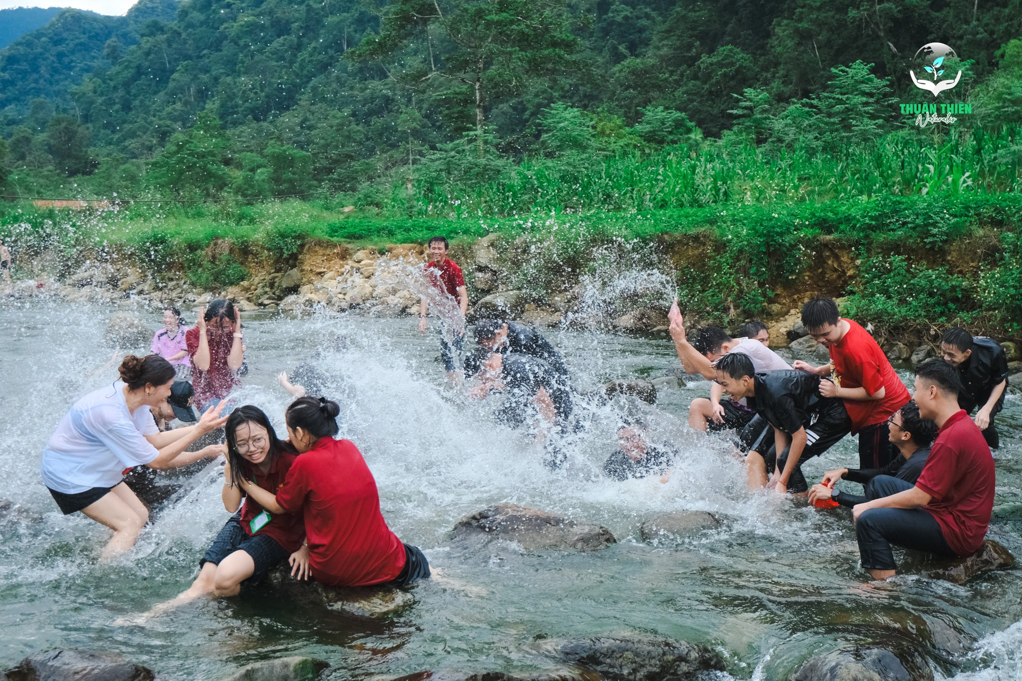 hoạt động ngoài trời trong trại hè thiên nhiên dưới sự giám sát của đội ngũ 